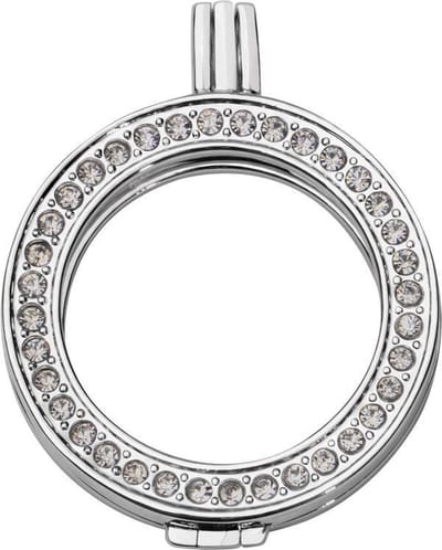 Quiges - Munthouder 33mm met Zirkonia Verzilverd - ERH002