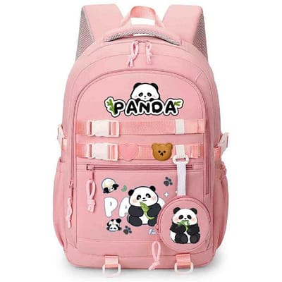 Panda Huahua Schattige Kinder Schooltas Grote Capaciteit Basisschool en Middelbare School Studenten Lichtgewicht Rugzak met Rugbescherming