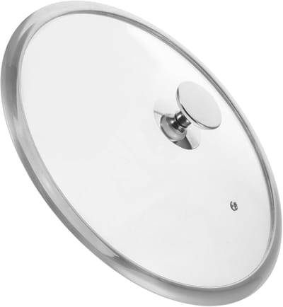 Universeel Deksel - Pannen Deksel - Koken en Bakken - Hittebestendig Glas - 34 cm - Zilver