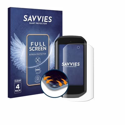 Savvies - Screenprotector voor Garmin Edge 1050 - Folie Beschermfolie transparant volledig dekking 4 Stuks