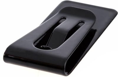 Fako Bijoux® - Geldclip - Moneyclip - RVS - Veer - 55x27mm - Zwart