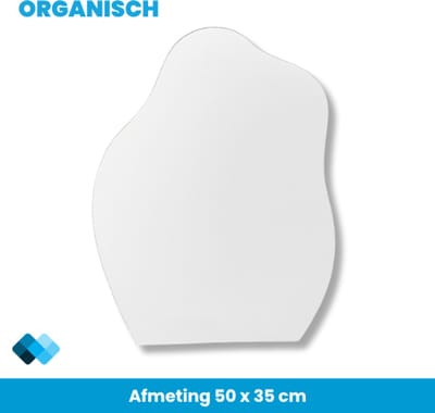 Plakspiegel Organisch 50x35 cm – Organische plakspiegel – Zelfklevend – Acryl – Wandspiegel
