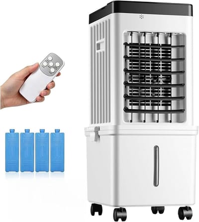 Mobiele Koeler - Verdampingsventilator - Ruimte Koelen - Groot Reservoir - 15L - Wit