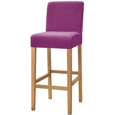 Fluwelen Stoffen Barkruk Stoelhoes Spandex Stretch Korte Rug Stoelhoezen Voor Eetkamer Café Thuis Kleine Maat Zitting Hoes 1 piece paars