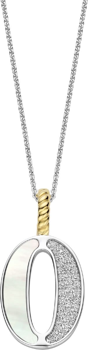 TI SENTO Dames Hanger - 925 zilver - Letter O - Parelmoer - 6840MW_O