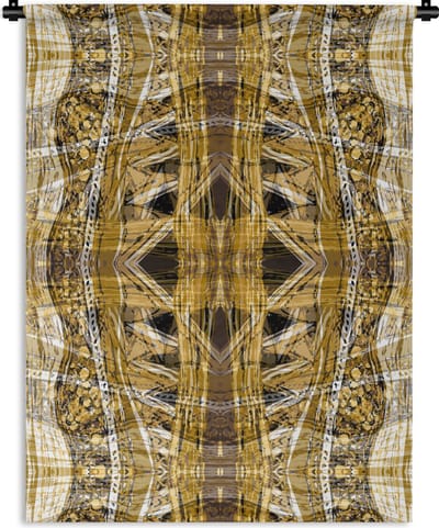 Wandkleed - Wanddoek - Goud - Afrika - Patronen - Dieren - 90x120 cm - Wandtapijt