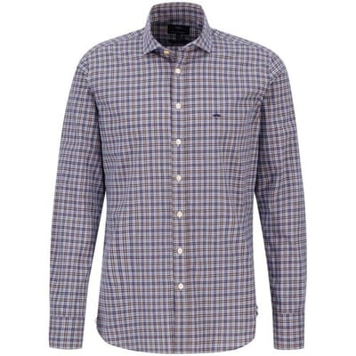 Fynch-Hatton Overhemd Mini Modern Multiline Checks Kent Collar Winter Sun / male