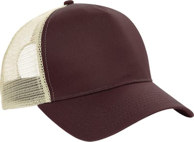 Beechfield Heren Half Mesh Trucker Cap / Hoofddeksel (Chocolade/Karamel)