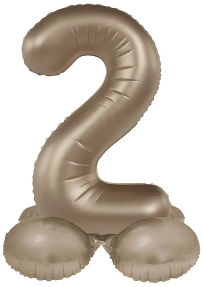 Staande Folieballon Cijfer 2 - Starlight Gold - Satin Gloss - 72 cm