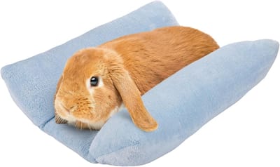 Daity Konijnenbed 15 -7 x 14 inch - verdikt zacht konijnenbed - sierkussen van pluche met katoenen ligbed - kleine mat voor huisdieren om in een kooi te slapen - hemelsblauw