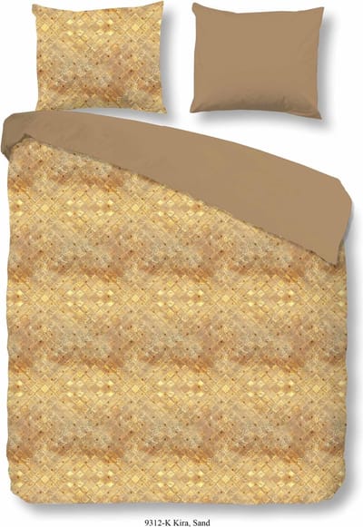 Descanso Kira - Dekbedovertrek - Katoensatijn - Tweepersoons - 200x200/220 cm - Zand