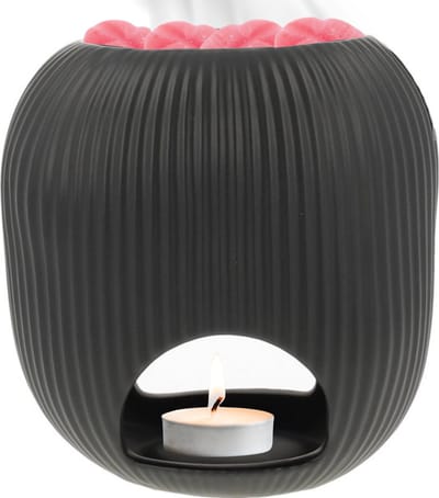 Scentchips® Oval High - Waxbrander - Geurbrander - Oliebrander - Wax Melts Brander - Aromabrander - Ook Geschikt Voor Essentiële Oliën - Geurolie - Waxmelts - Zwart