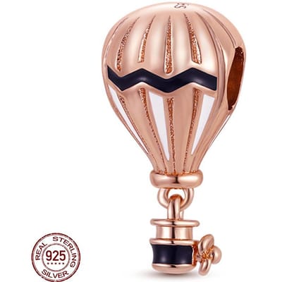 Kleurrijke heteluchtballon bedels kralen vrouwen 925 zilver vliegtuig huis bungelen fit armband ketting DIY sieraden markering brown