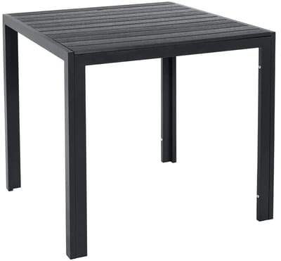 Tuintafel - Klaptafel - Balkontafel - Picknicktafel - 75x75cm - Aluminium + Houtplastic WPC, Eettafel, Bistro Balkon Patio Tafel, Weer- en Hittebestendig - AntiSlip - Campingtafel - Zwart
