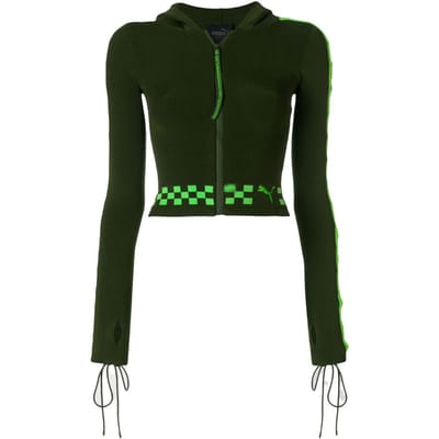 Puma x Rihanna Fenty Zip Up Green Womens Sweaters met lange mouwen 577245 02