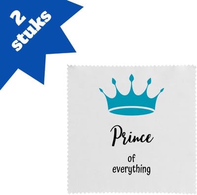 Akyol - prince of everything brillendoekjes - Prins - iemand die zich voelt als een prins - verjaardag - cadeau - kado - geschenk - kroon - 17,8 bij 17,8 cm - 2 stuks