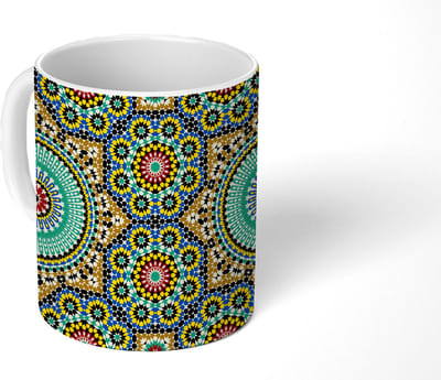 Mok - Koffiemok - Mozaïek - Patronen - Mandala - Mokken - 350 ML - Beker - Koffiemokken - Theemok