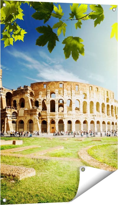 Gards Tuinposter Colosseum in Rome, Itali� - 60x90 cm - Tuindoek - Tuindecoratie - Wanddecoratie buiten - Tuinschilderij