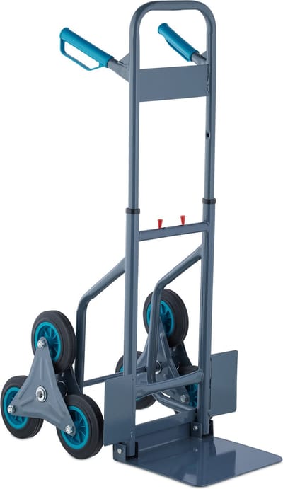 traploper steekwagen - opvouwbaar - tot 200 kg - in hoogte verstelbaar - grijs-blauw