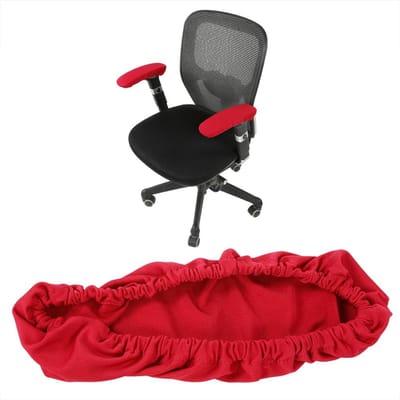 Een paar elastische, rekbare armleuninghoezen voor bureaustoelen, verwijderbare armleuningbeschermers voor computerstoelen wine red black