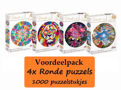 Puzzel 1000 stukjes volwassenen 4pcs - Verschillende Ronde puzzels - Diameter 68 CM - Legpuzzel - Legpuzzels 1000 stukjes volwassenen