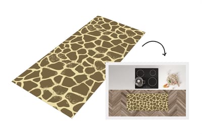 Keukenloper - Loper keuken - Patroon - Giraf - Vacht - 120x50 cm - Keukenloper vinyl