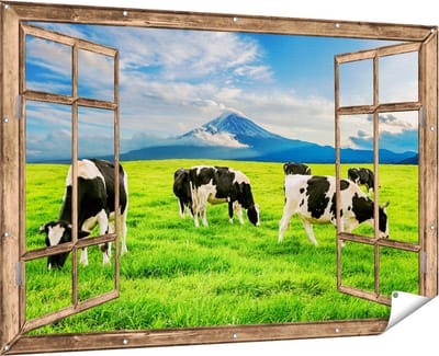 Gards Tuinposter Leeuw - Leeuwenkop - Zwart Wit - 90x60 cm - Tuindoek - Tuindecoratie - Wanddecoratie buiten - Tuinschilderij