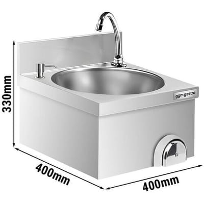 GGM Gastro Handwaschbecken - Edelstahl - mit Seifenspender Zilver