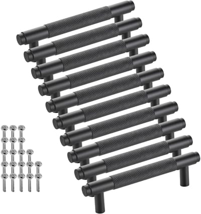 SOTECH 10 stuks meubelgrepen BLACKLINE VIII BA 96 mm mat zwart (lengte 128 mm, diameter 14 mm, hoogte 35 mm) ladegrepen van aluminium