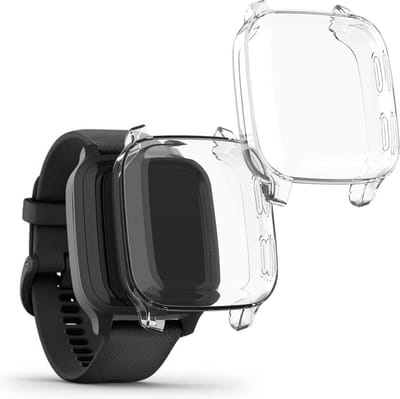 kwmobile 2x smartwatch hoes geschikt voor Garmin Venu Sq Music / Sq hoesje - Siliconen sporthorloge cover - Activity tracker case in transparant
