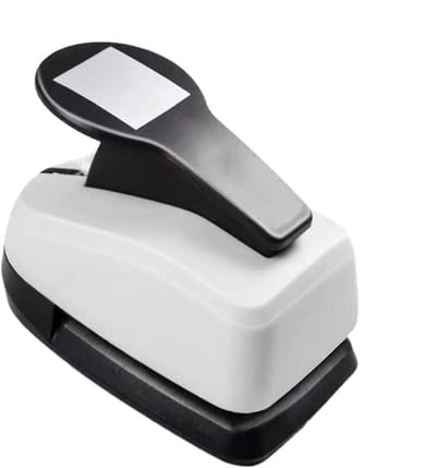 Vierkante Vorm Pons - Papier Snijder - Kaarten Maken - Ergonomische Handgreep - Groot Formaat - Zilver