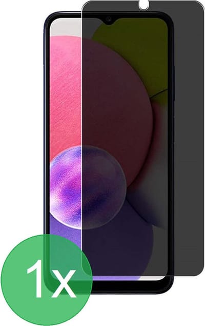 Privacy Glasplaatje Geschikt voor: Samsung Galaxy A03s Screenprotector 1x - screen protector - volledige glas - bescherming - beschermglas - Anti Spy - ZT Accessoires