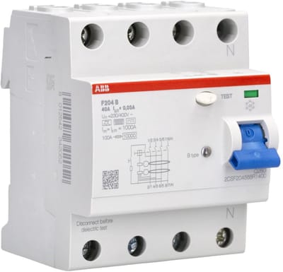 4-polige aardlekschakelaar 40A met 30mA gevoeligheid voor veilige elektrische installaties