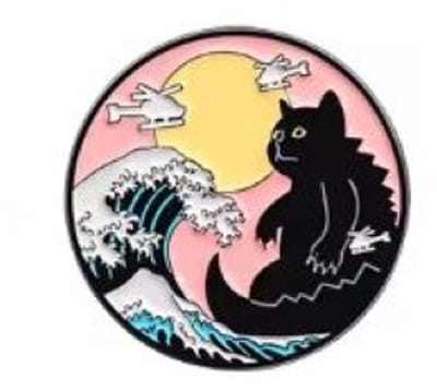 Pin Broche - enamel pin - kledingspeld - Kanagawa kat