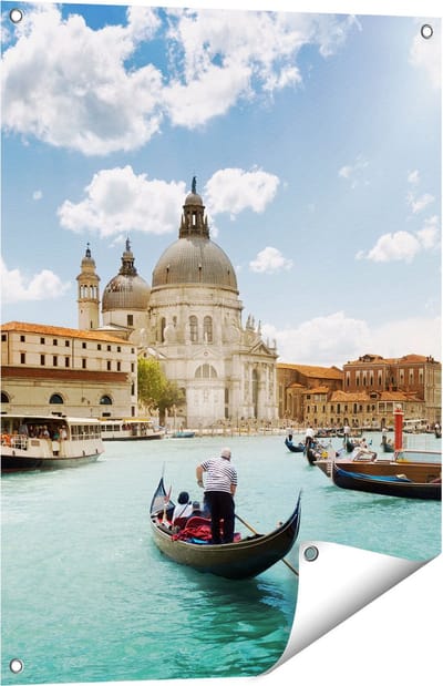 Gards Tuinposter Basiliek San Marco in Veneti� op het Water - 60x80 cm - Tuindoek - Tuindecoratie - Wanddecoratie buiten - Tuinschilderij
