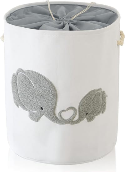 Extra grote wasmand voor baby's en kinderen, 58 liter, met trekkoord, opbergmand voor speelgoed en kinderkamer, multifunctioneel en praktisch