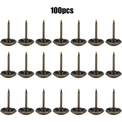 100 Pièces Clou Tapissier Laiton Antique Fer Meuble Décoratif Punaise Accessoires 11x17mm Antique Bronze bronze antique