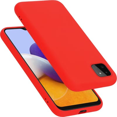 Cadorabo Hoesje geschikt voor Samsung Galaxy A22 5G in LIQUID ROOD - Beschermhoes gemaakt van flexibel TPU silicone Case Cover