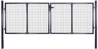Tuindeur - Hekdeur Tuinpoort - Terras Toegang - Roestbestendig Verzinkt Staal - 289 x 75 cm - Groen