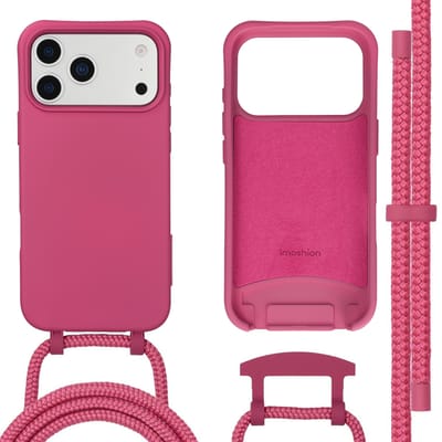imoshion Hoesje - Geschikt voor iPhone 17 Pro Max - Color Backcover met afneembaar koord geschikt voor MagSafe - Raspberry