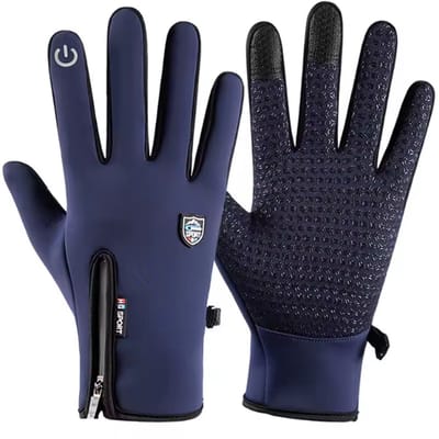Blauwe Touchscreen Handschoenen - Basic handschoenen - Maat XL - Blauw - Met rits - Warme handen - Waterbestendig - Met grip - Touch vinger - CHPN