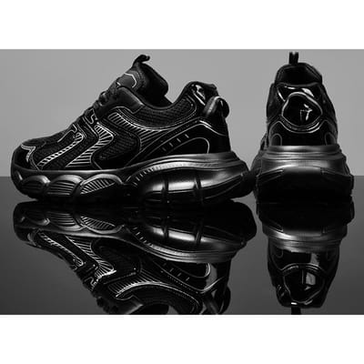 Heren Sneakers Ademende Hardloopschoenen Outdoor Sport Mode Casual Gym Herenschoenen 43 black