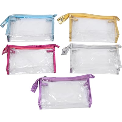 Transparante Cosmetische Tas Waterdicht Transparant PVC Make-up Toiletartikelen Etui met Handvat Riem voor Badkamer white