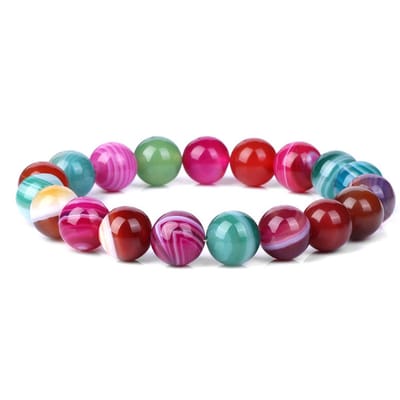 Bixorp Gems Regenboog Botswana Agaat Edelstenen Armband 10mm - Edelsteen Kralenarmband - Spiritueel Cadeau - 18cm