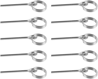 Dailygoods- Tentstokringen Lichtgewicht - Tentverbindingspennen - Tentringvervanging - Roestvrij Staal - Set van 10 - Draagbaar - Tentpennen