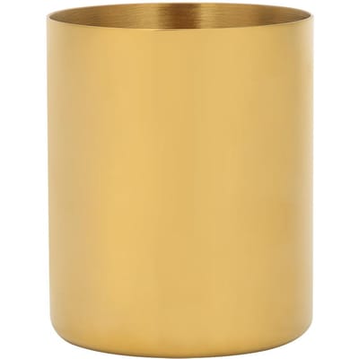 Porte-crayons en acier inoxydable, vases de table, porte-pinceaux de maquillage, organisateur de bureau beige