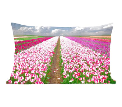 Sierkussens - Kussentjes Woonkamer - 50x30 cm - Tulpen - Zon - Lente