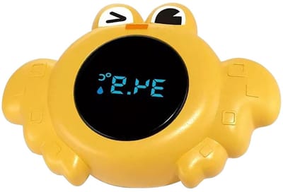 Badthermometer Kinderen - Drijvende Meter - Veilig Baden - Dierenmotief - 12 cm - Geel