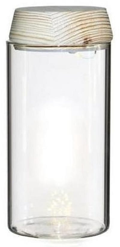 Ideas4seasons pot voor ecosysteem - glas - deksel met LED - 8 x 18 cm - vaas