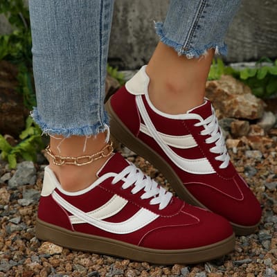 Damesmode Casual Sneakers Comfortabele Veterschoenen Platte Tennisschoenen De Muje 35-43 37
